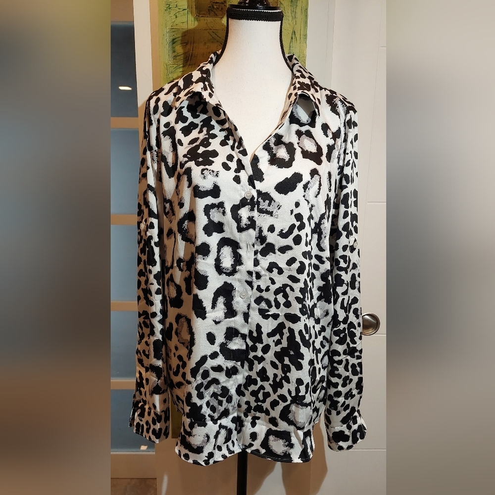 DKNY Monochrome Animal Print Shirt